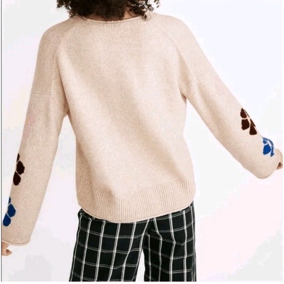 Madewell Wool Blend Pullover Floral Print Size Small - Picture 3 of 7